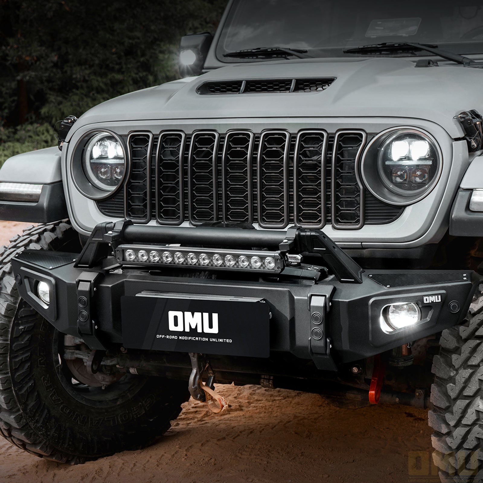 Maiker OMU Genesis front bumper Jeep Wrangler JL Gladiator JT steel aluminum