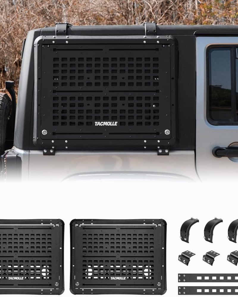 Tacmolle Rear Side Window MOLLE Panel for Jeep Wrangler JK, 2-Pack