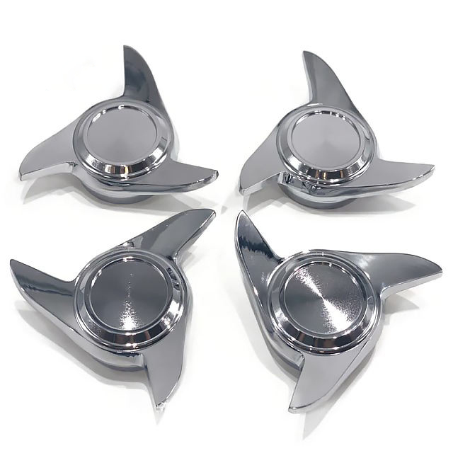 2/3 Bar Lock 3-Prong Chrome & Gold Copper Hub Caps Firm & Anti-Drop for Lowrider Model Vehicles
