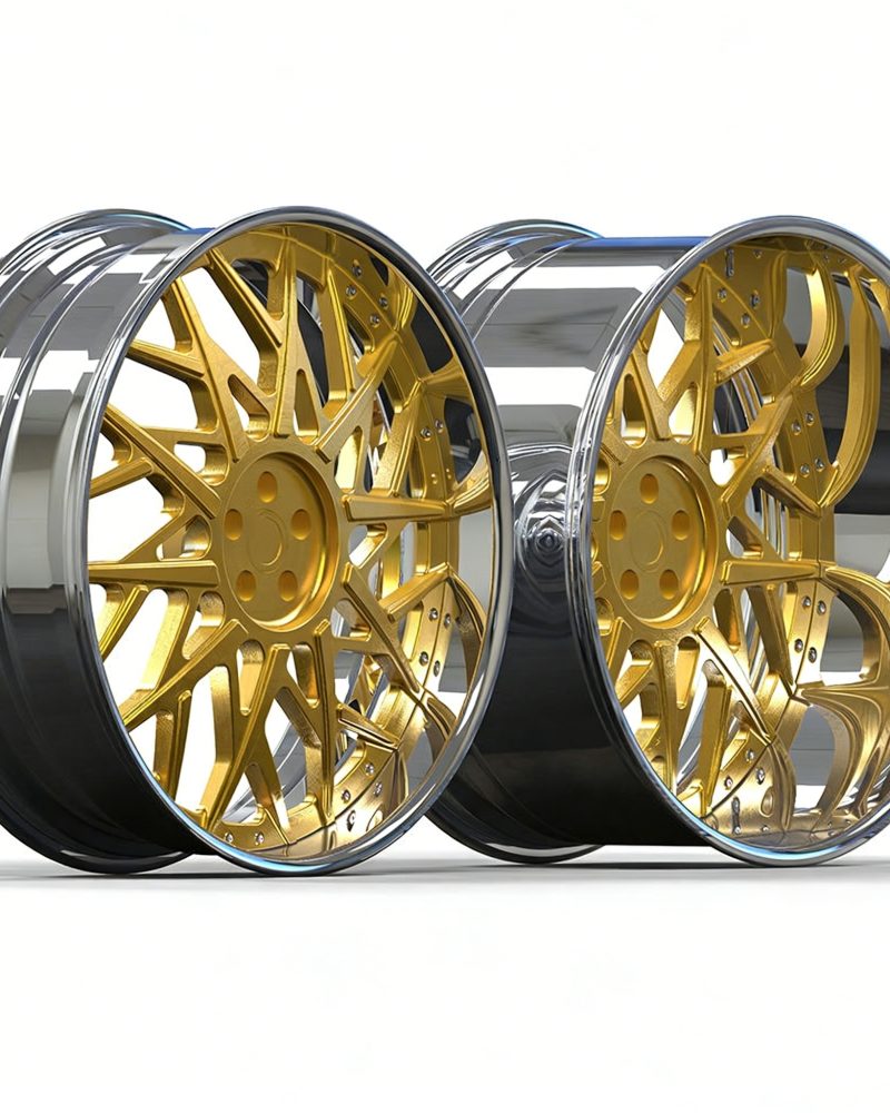 2/3 Piece Forged Alloy Concave Wheels, Dual Chrome & Brushed Craft, 22/24/26 Inch, Custom Size & Design Accepted