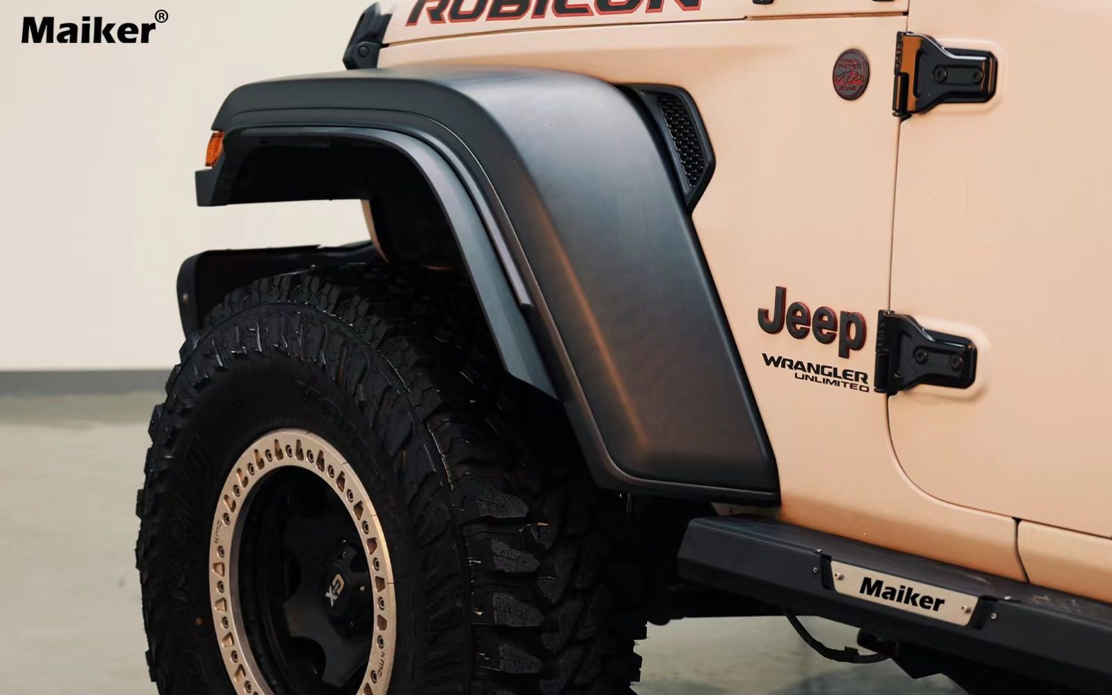 Maiker Fender Flare Extension Trim(Fit Origin Low Fender) For Jeep Wra