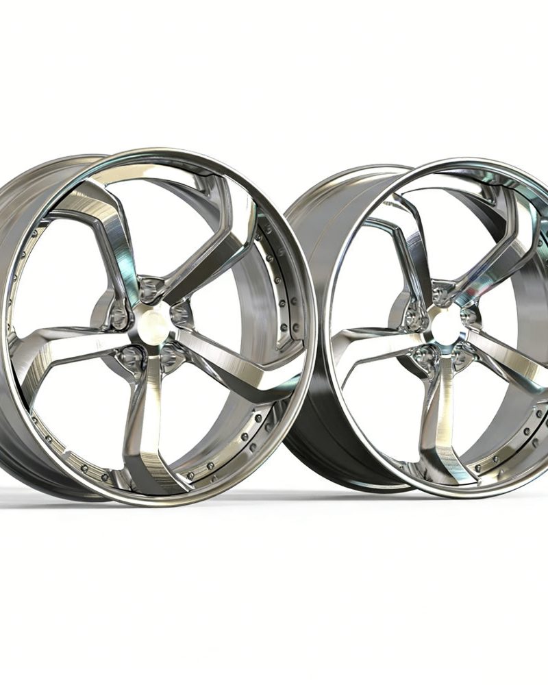 26 Inch Custom Concave Chrome Rims, 2/3 Piece Forged Alloy Structure, 22/24 Inch Brushed Chrome Wheels Available