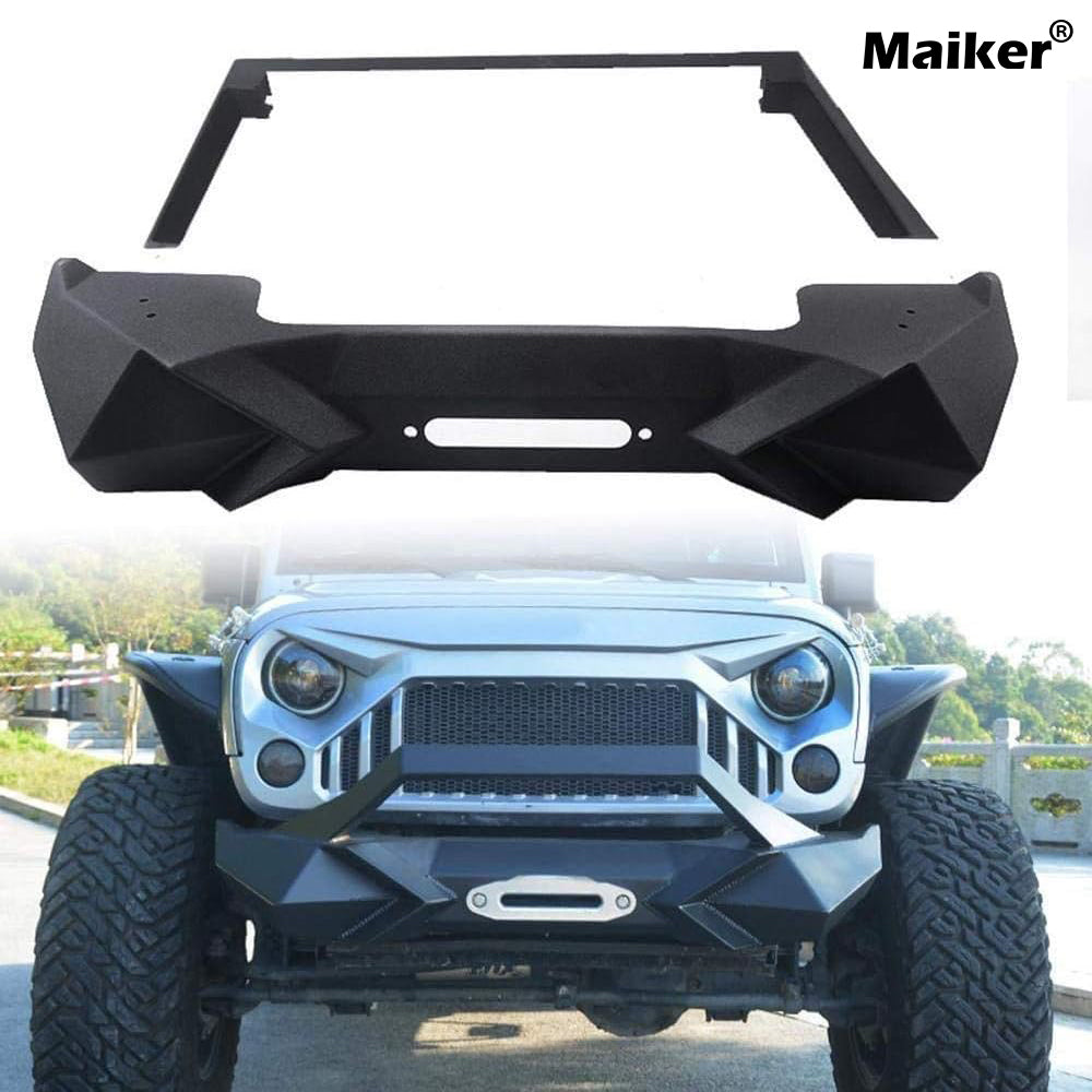 Maiker steel front bumper Jeep Wrangler JK winch-ready