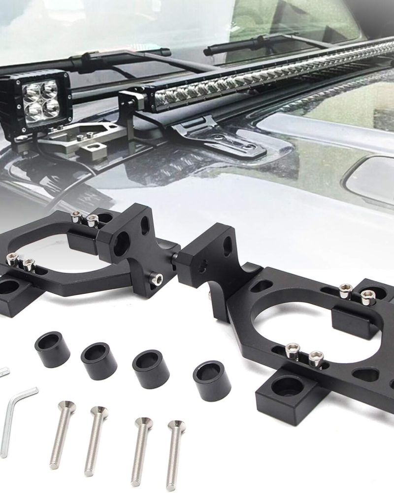 Maiker 2 in 1 Hood Light Mounting Bracket For Jeep Wrangler JL JT