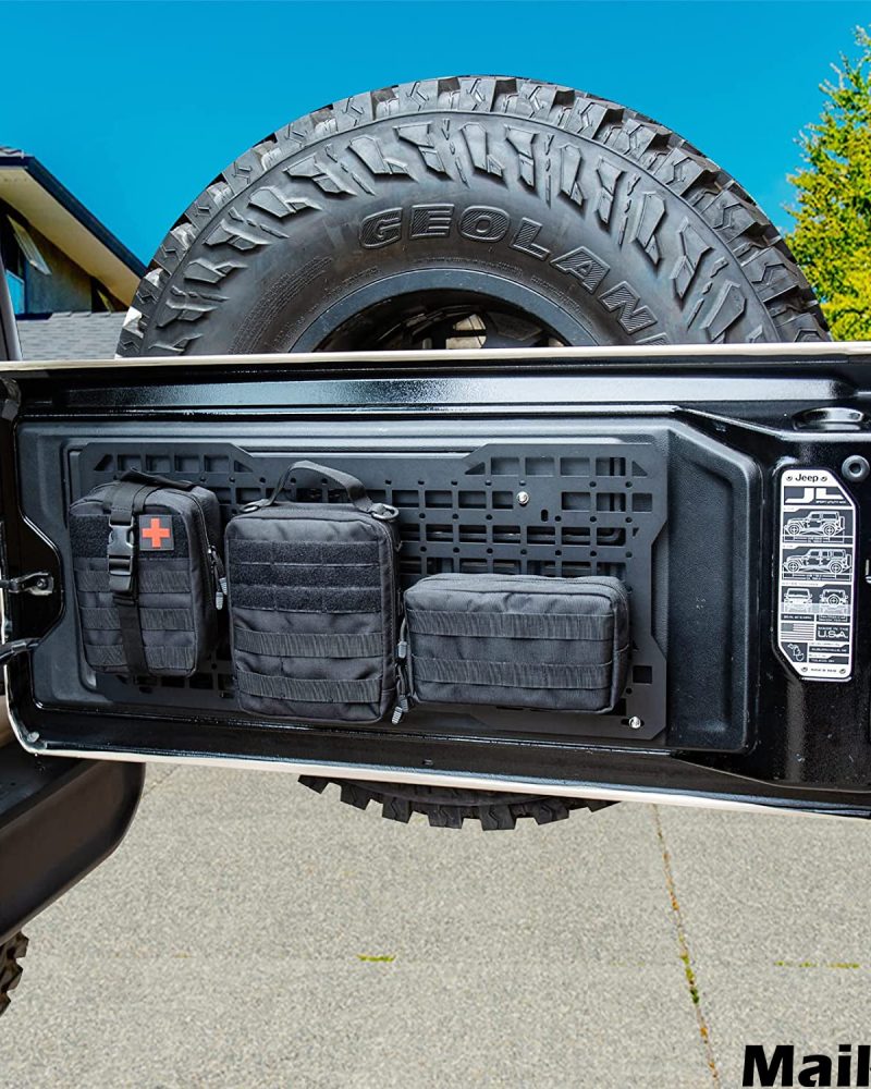 Maiker Tailgate Tactical Panel with 3 Moll Pouch/for Jeep Wrangler JKJL Accessories