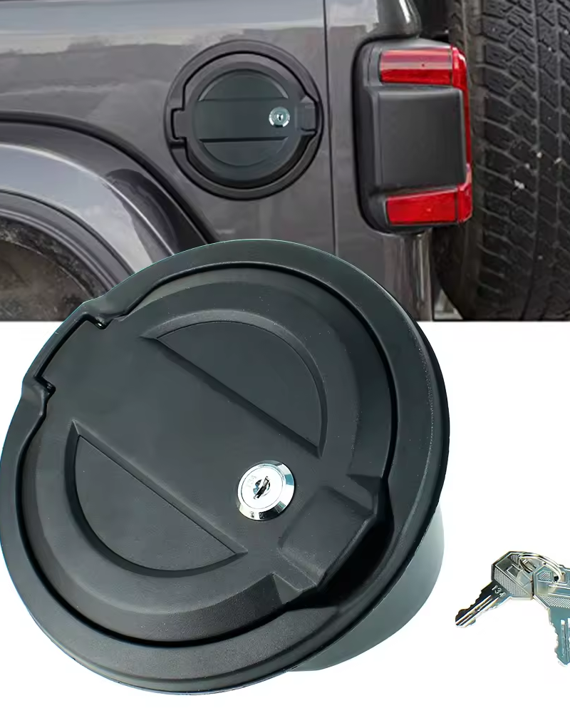 Maiker Fuel Door Cover Gas Tank Cap with Lock Exterior For Jeep Wrangler JL