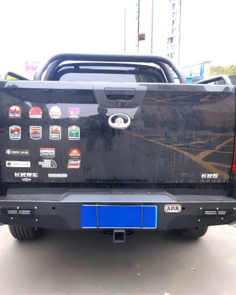 Bolt-On Rear Steel Bumper Competitive Anti-Collision Bar With Winch Holder Fit POER Pickup Off-road Driving