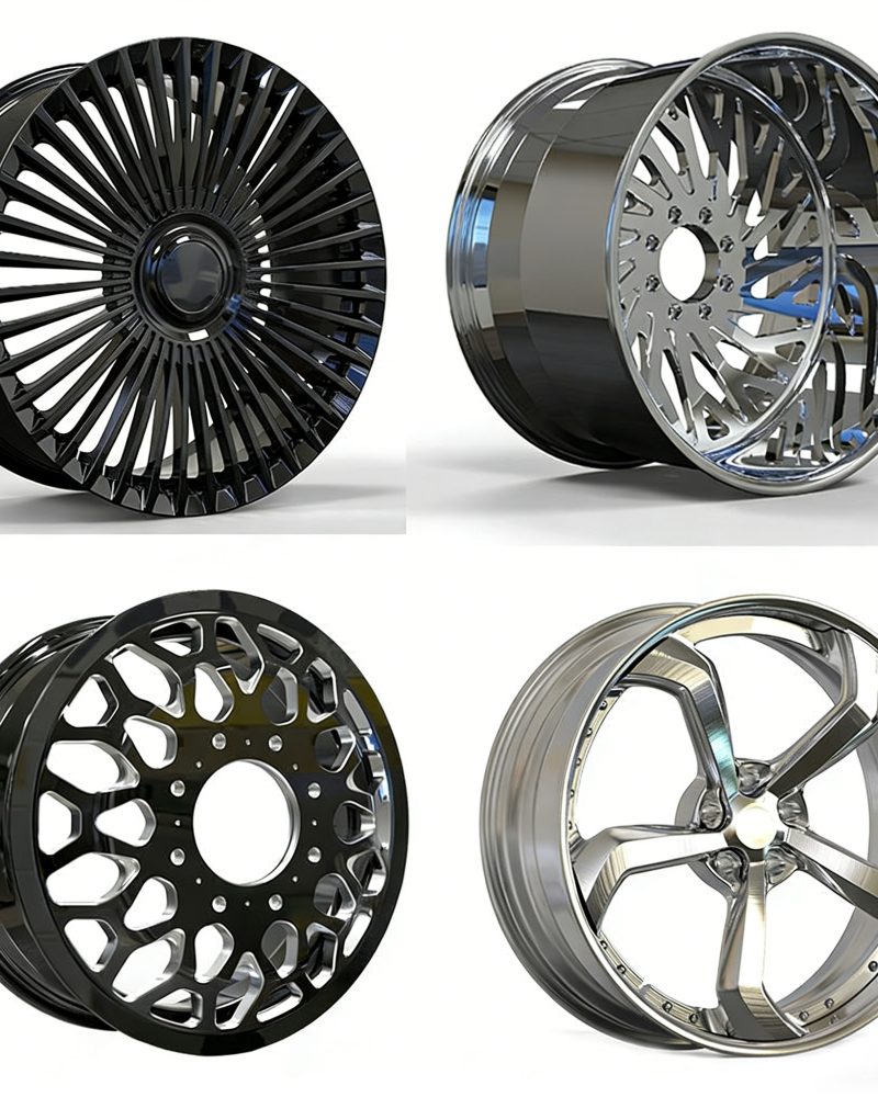 Concave Chrome 2/3 Piece Forged Aluminium Alloy Wheels 22/24/26 Inch Brushed Finish 26 Inch Custom Chrome Design