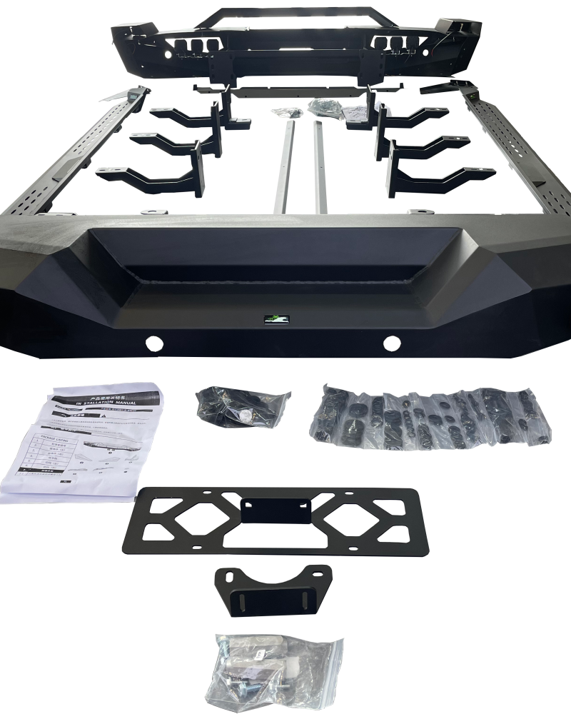 GWM WEY Tank 300 Front and Rear Side Bars Pillager Bumper Aluminum Black New