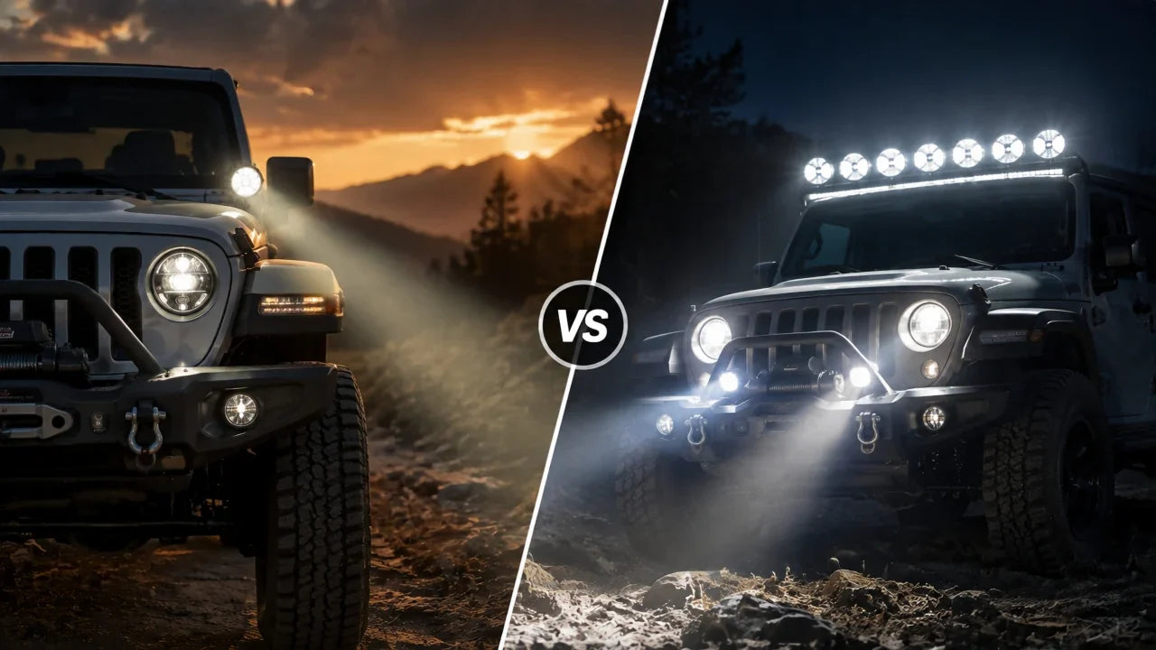 Jeep Off-Road Lighting Guide: Ditch Lights vs. Roof Lights