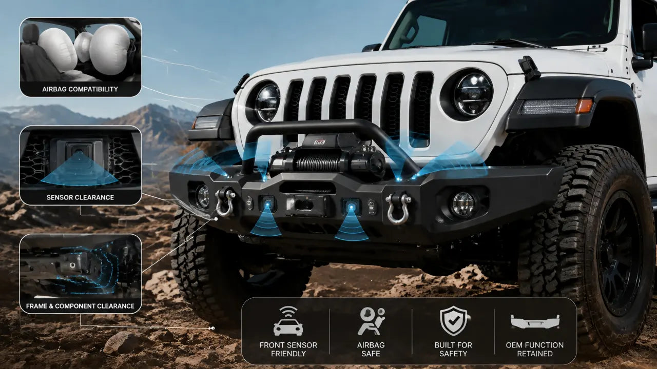 Jeep Wrangler Front Bumper Safety and Airbag Compatibility