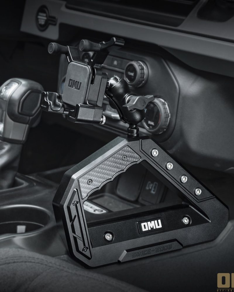 OMU Genesis Series Aluminum Center Console Grab Handle With Phone Hold