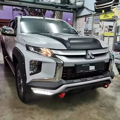 Modified Bumper Anti Collision Bumper with DRL Turn Signal Light Body Kit for 19 to 24 Triton L200