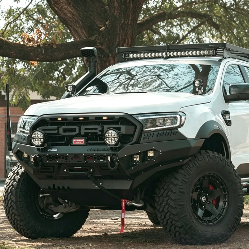New Carbon Steel Off-Road Front Bumper Bull Bar Compatible for Ranger Everest / Next-Gen Ranger / Raptor 4x4 Winch