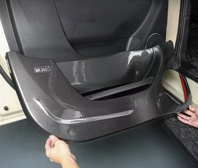 New Carbon Fiber Pattern Anti-Scratch Protective Panels for Tank 300 SUV Car Door Anti-Kick Interior Performance Parts