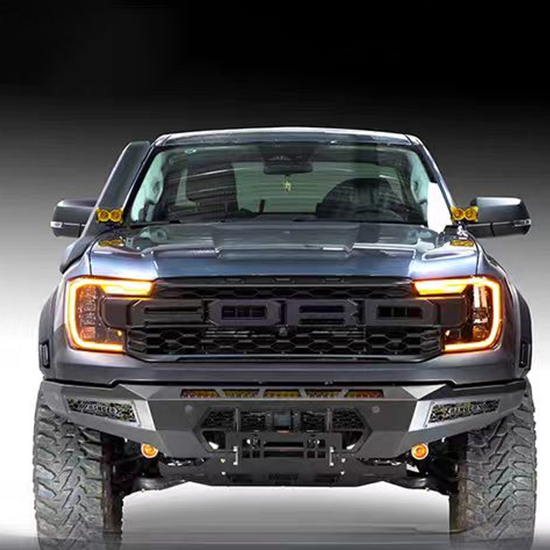 Pursuit Design Manganese Steel Front Bumper, Enhanced Off-Road Protection & Anti-Collision Bar
