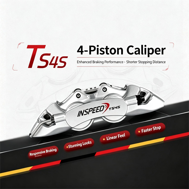 TS4S 4 Piston Brake Caliper Upgrade Kit Small Caliper Set for Honda Fit Suzuki Swift VW Golf Red Yellow Black Silver
