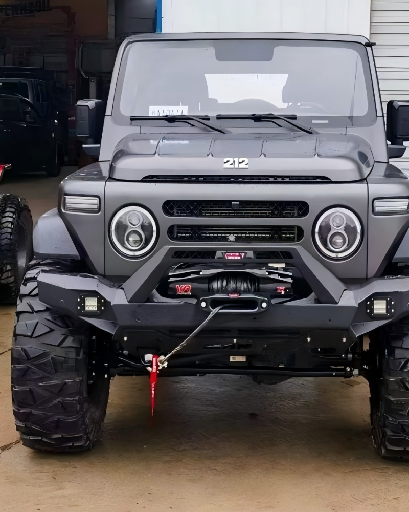 Thickened Carbon Steel Competition Front Bull Bar Fits 212, Off-Road Anti-Collision Front Face Protection Guard