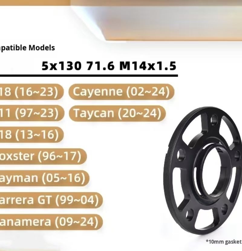 Forged Flanges Wheel Adapters Spacers 718 Cayenne 20mm/15mm Black Finish Durable Aluminum Alloy-Retrofit/Upgrade PCD
