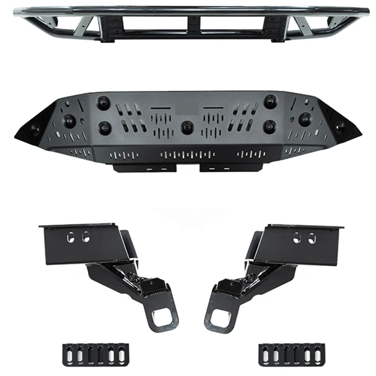 New LC250 Prado Tow Hook Straight Bar Off-Road Bumper Carbon Steel Heavy-Duty Guard Black for Off-Road Vehicles