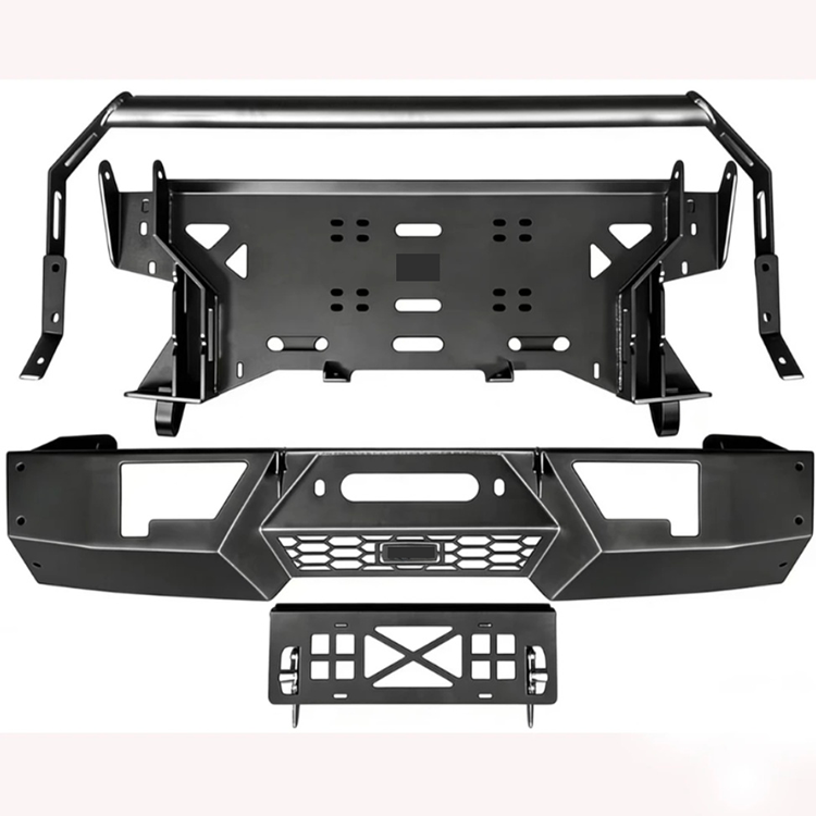 New for 2022-2025 Carbon Steel Air Intake Front Bumper Guard Bar with Winch Mount & Light Brackets
