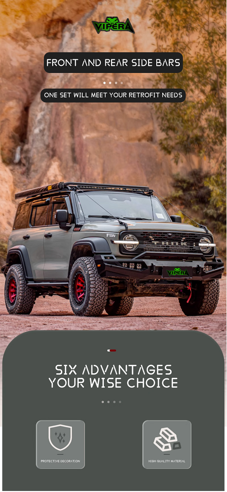 Tank300 Front and Rear Side Bumper Set-New Aluminum Black Retrofit/Upgrade
