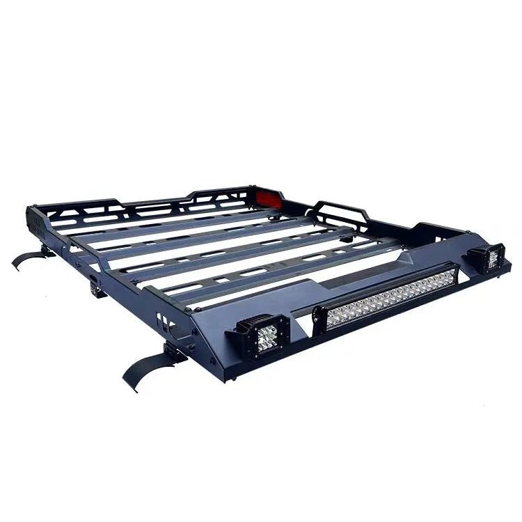 Aluminum Pickup Roof Rack Platform with LED Lights Fits GWM Cannon, Ford Ranger, BYD Shark 6 & More