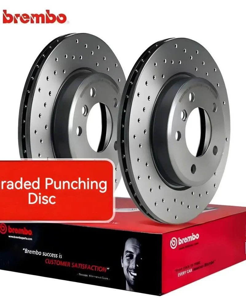 One pair Tailor-Made Brembo Brake Rotors OEM Drilled Pads for Enhanced Friction Vehicle Matched Brake Discs